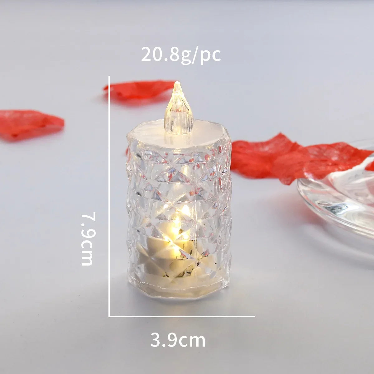 LED Crystal Flameless Candle Light LED Electronic Candle Light Night Lamp Dating Party Holiday Home Wedding Christmas Decoration