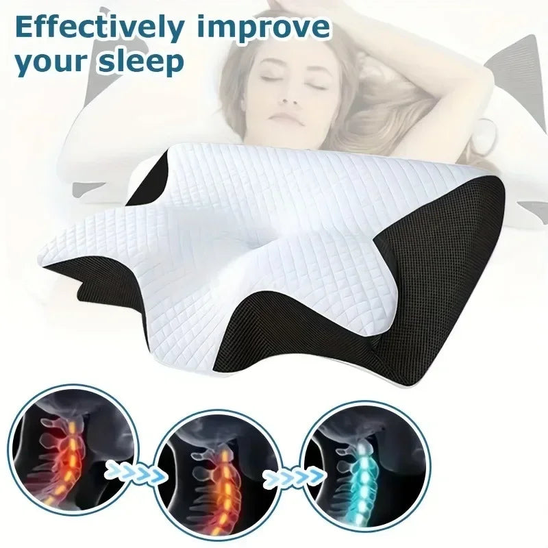 Memory Foam Cervical Pillow for Side Back Stomach Sleepers Ergonomic Orthopedic Neck Pain Relief Contour Support Bed