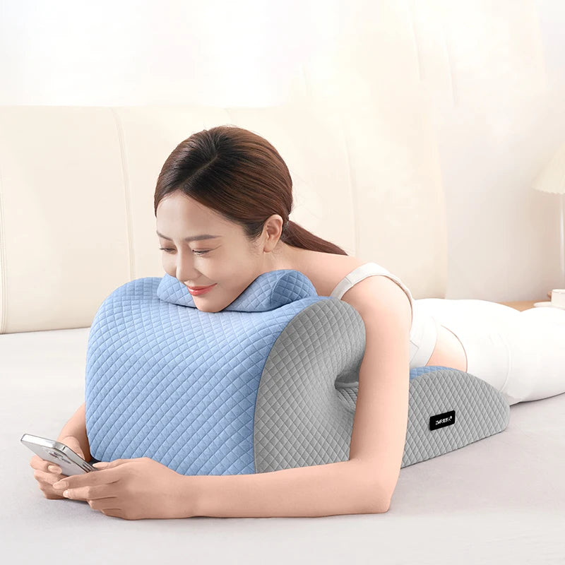 Ergonomic Memory Foam Cervical Traction Pillow,Multi-Position Support Cushion for Full Body Relaxation,Anti Snoring Orthopedic