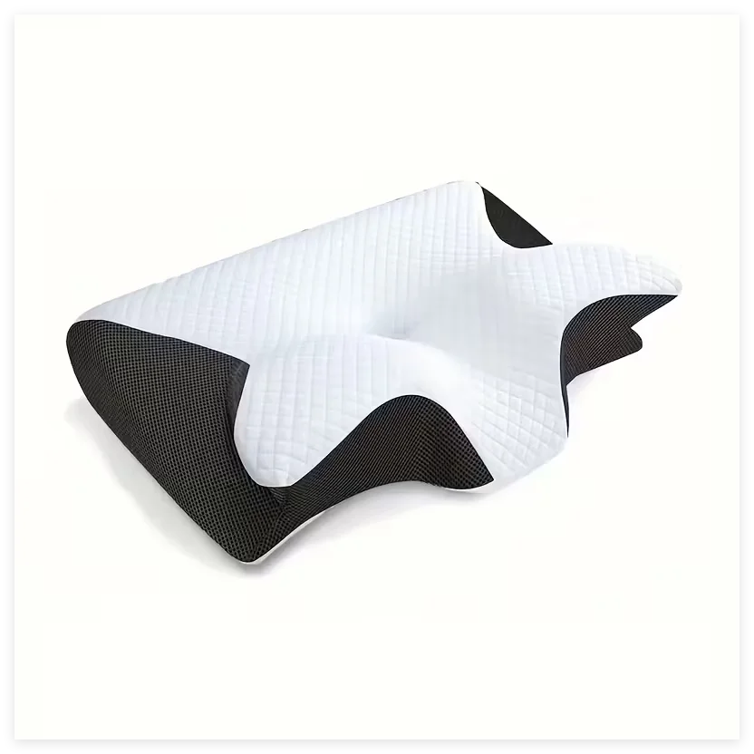 Cervical Pillow Made of Memory Foam, Relieves Neck Pressure, with Zipper, Removable and Washable, Sleep Pillow.