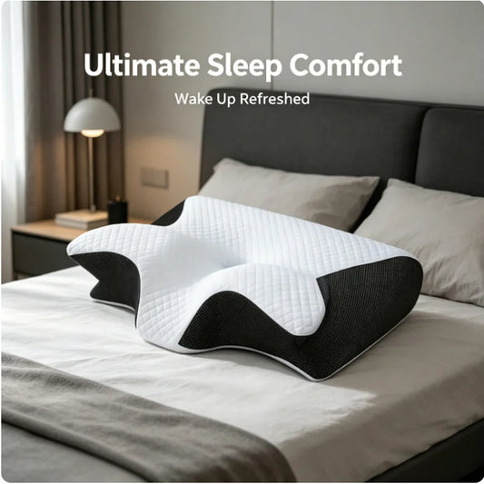 Memory Foam Cervical Pillow for Side Back Stomach Sleepers Ergonomic Orthopedic Neck Pain Relief Contour Support Bed