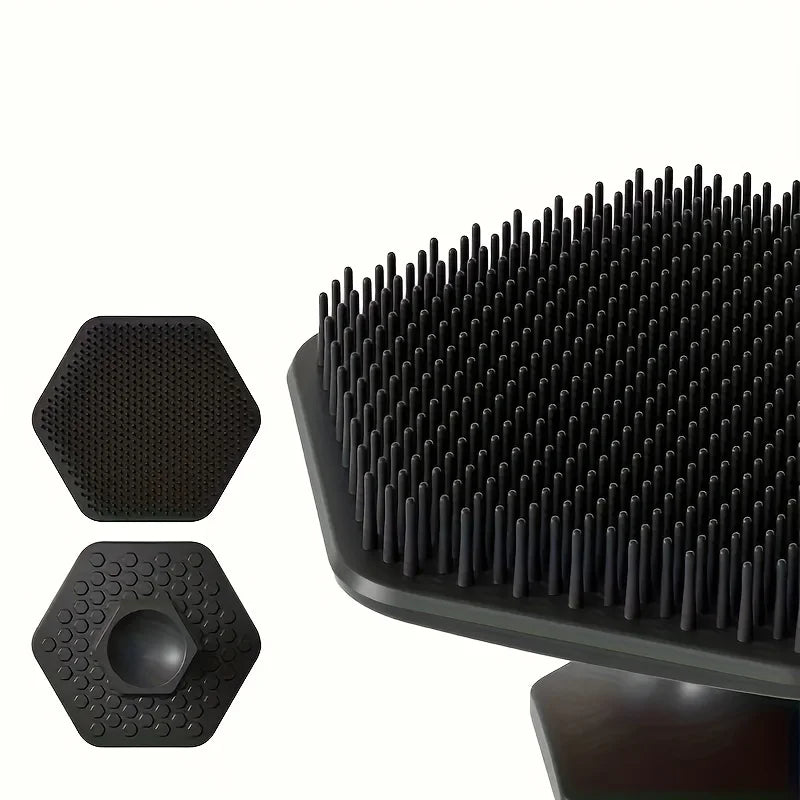 3PCSFacial cleansing tool set, stainless steel heart-shaped gua sha board, ice roller, silicone facial brush